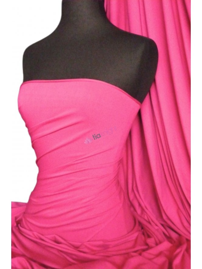 Heavy Viscose Rayon 4 Way Stretch Jersey Fabric- Cerise Q896 CRS