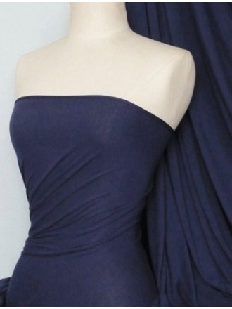 Heavy Viscose Rayon 4 Way Stretch Jersey Fabric- Navy Q896 NY