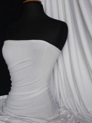  Heavy Viscose Rayon 4 Way Stretch Jersey Fabric- Pure White Q896 WHT