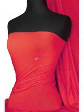Heavy Viscose Rayon 4 Way Stretch Jersey Fabric- Red Q896 RD