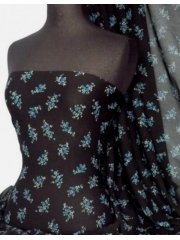 Helenka Mesh Ditsy Sheer Material- Black/ Blue Q922 BKBL