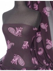 Helenka Mesh Paisley Sheer Material- Purple Q921 PPL