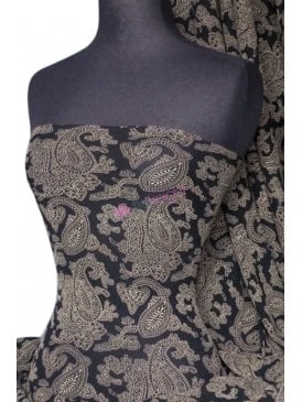 Helenka Mesh Paisley Sheer Stretch Material- Black/ Brown Q940 BKBR