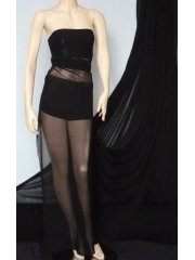 Helenka Mesh Stretch Sheer Dress Material- Black Q443 BK