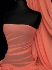 Helenka Mesh Stretch Sheer Dress Material- Coral Q443 CRL