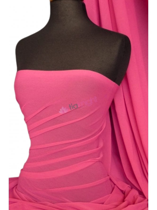 Helenka Mesh Stretch Sheer Dress Material- Hot Pink Q443 HTPN