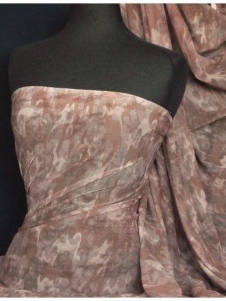 Helenka Mesh Stretch Sheer Fabric- Brown Camouflage Q983 BRN