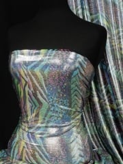 Hologram Rainbow Foil Stretch Spandex - Animal Carnival HMLYC205 SLVMLT