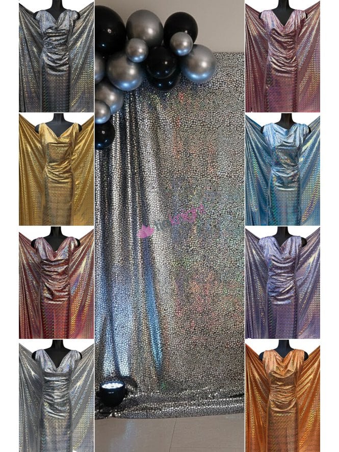 Hologram Snakeskin Foil Polyester Fabric- SQ1006
