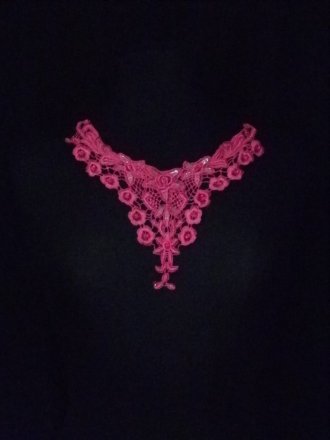 Hot Pink Beaded Floral Lace Neck Piece