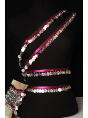 Hot Pink Silver Coins Trimming