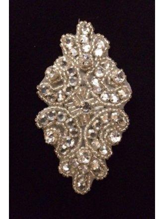 Iron-On Studded Applique- Silver EM146 SLV