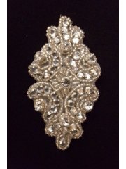 Iron-On Studded Applique- Silver EM146 SLV