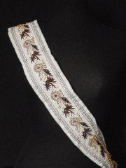 Ivory Beaded Ethnic Embroidered Trim