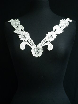 Ivory Cream Floral Embroidered Neck Piece