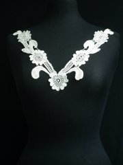 Ivory Cream Floral Embroidered Neck Piece