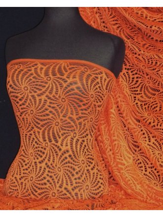 Knitted Crochet Stretch Fabric Material- Orange KNT39 OR