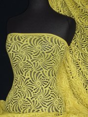Knitted Crochet Stretch Fabric Material- Yellow KNT39 YL