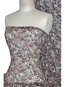 Lace 4 Way Stretch Dressmaking Fabric- Flower Fusion Orange LCP176 GROR
