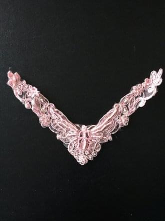 Lace Beaded Neck Piece- Milkshake Pink EM136 PN