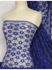 Lace Daisy Stretch Fabric- Royal Blue Q906 RBL