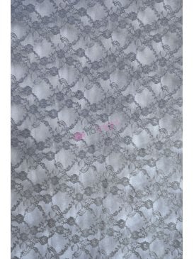 Lace Design 4 Way Stretch Subtle Shimmer Fabric- Grey Rosetta SQ938 GR