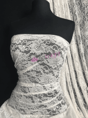 Lace Floral Design 4 Way Stretch Fabric- SQ448