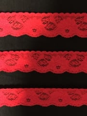 Lace Floral Trim- Crimson Red SY183 RD