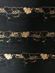 Lace Flower Border Mesh Trim- Black SY160 BKOR