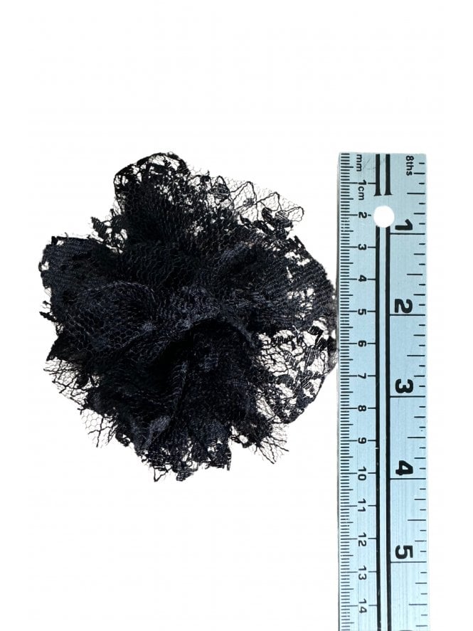 Lace Flower Brooch- Black EM365 BK
