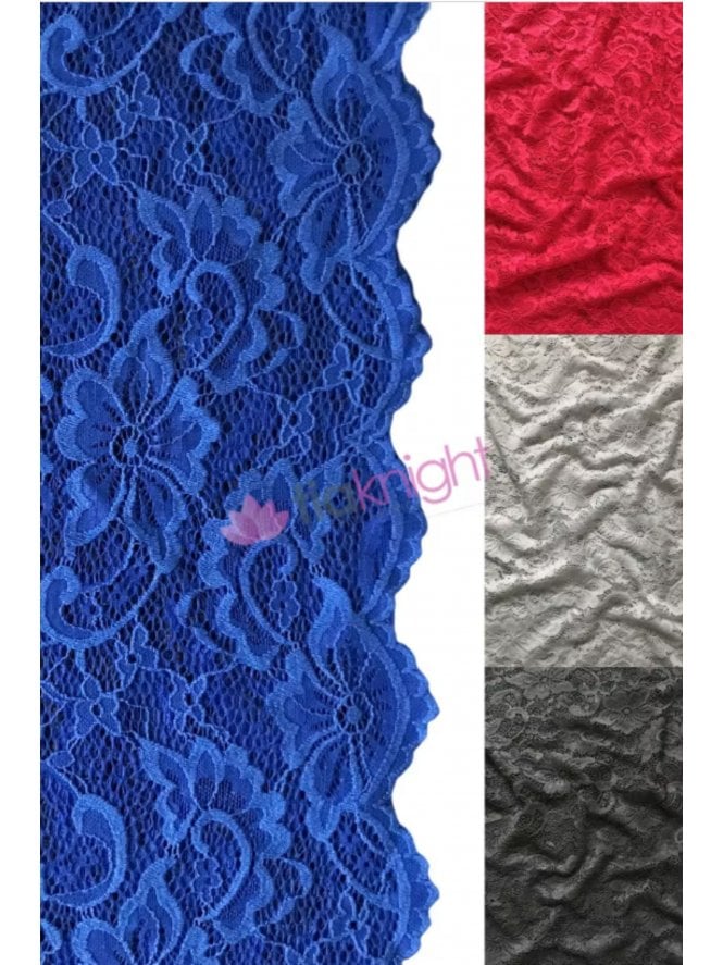 Lace Flowerets 4 Way Stretch Dressmaking Fabric- SQ683