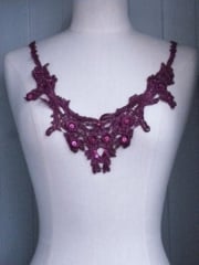 Lace Neck Appliqué- Plum EM25 PLM