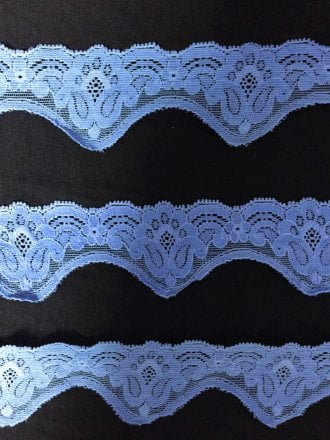Lace Scalloped Floral Design Trim- Bluebell SY194 BL