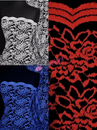Lace Scalloped Lycra 4 Way Stretch Fabric- Rose Q1170