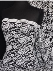 Lace Scalloped Lycra 4 Way Stretch Fabric- Rose Q1170