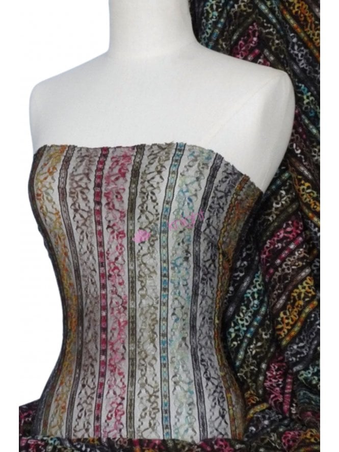 Lace Space Dye Stretch Fabric- Black Q167 BK