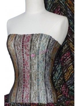 Lace Space Dye Stretch Fabric- Black Q167 BK