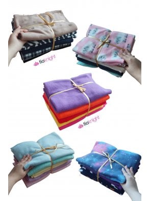 Large Fat Quarter Polar Fleece Bundle for Quilting & Crafts- Eco Friendly Fabric Off-Cuts
