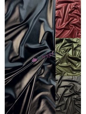 Leatherette PVC Faux Leather Semi Wet Look Stretch Fabric- Q897