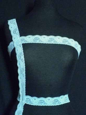 Light Blue Floral Lace Trim