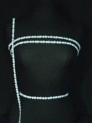 Light Blue/White Flower Trim