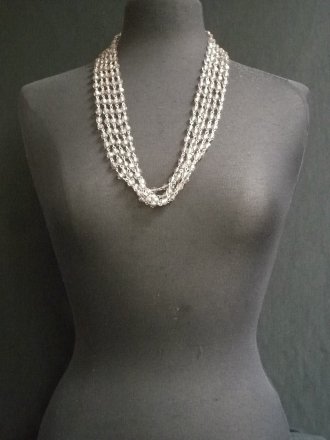 Light Mauve Stone Beaded Necklace