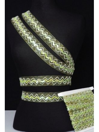 Lime Green Sequin Organza Trimming