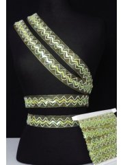 Lime Green Sequin Organza Trimming