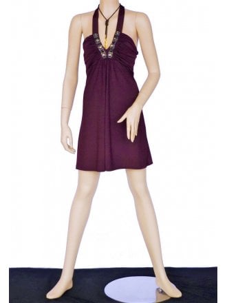 Little Plum Embellished Halter-Neck Dress