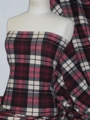 Liverpool Check Stretch Knitwear Fabric- Red/Black Tartan Q1309 RDBK