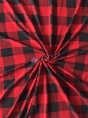Loungewear Fleece Light-Weight Stretch Fabric- Red/Black Checks SQ454 RDBK