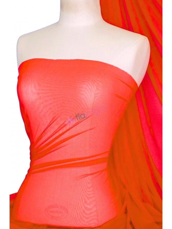 LT Power Mesh 4 Way Stretch Material- Neon Orange 109 LT NOR