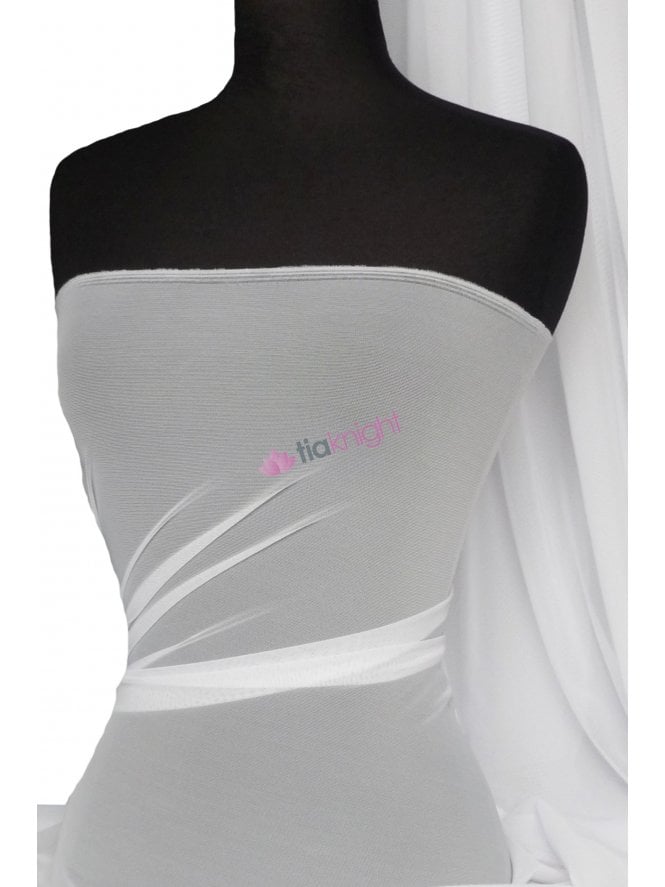 LT Power Mesh 4 Way Stretch Material- White 109 LT WHT