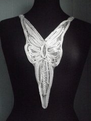 Lurex Long Neck Piece- White/Silver EM35 WHT